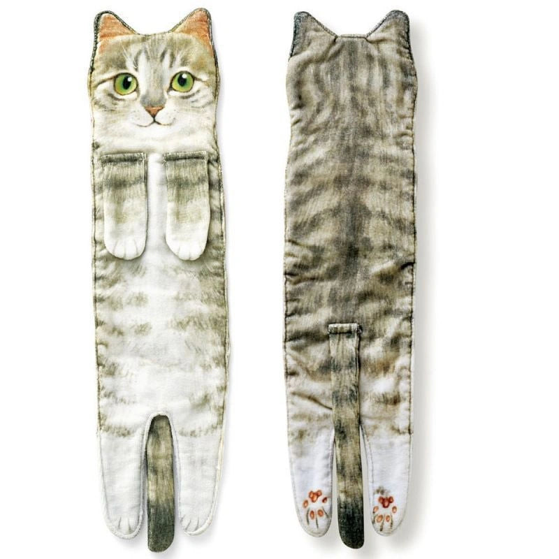 Cat Hand Towels with Long Cat Shape for Bathroom and Kitchen Use