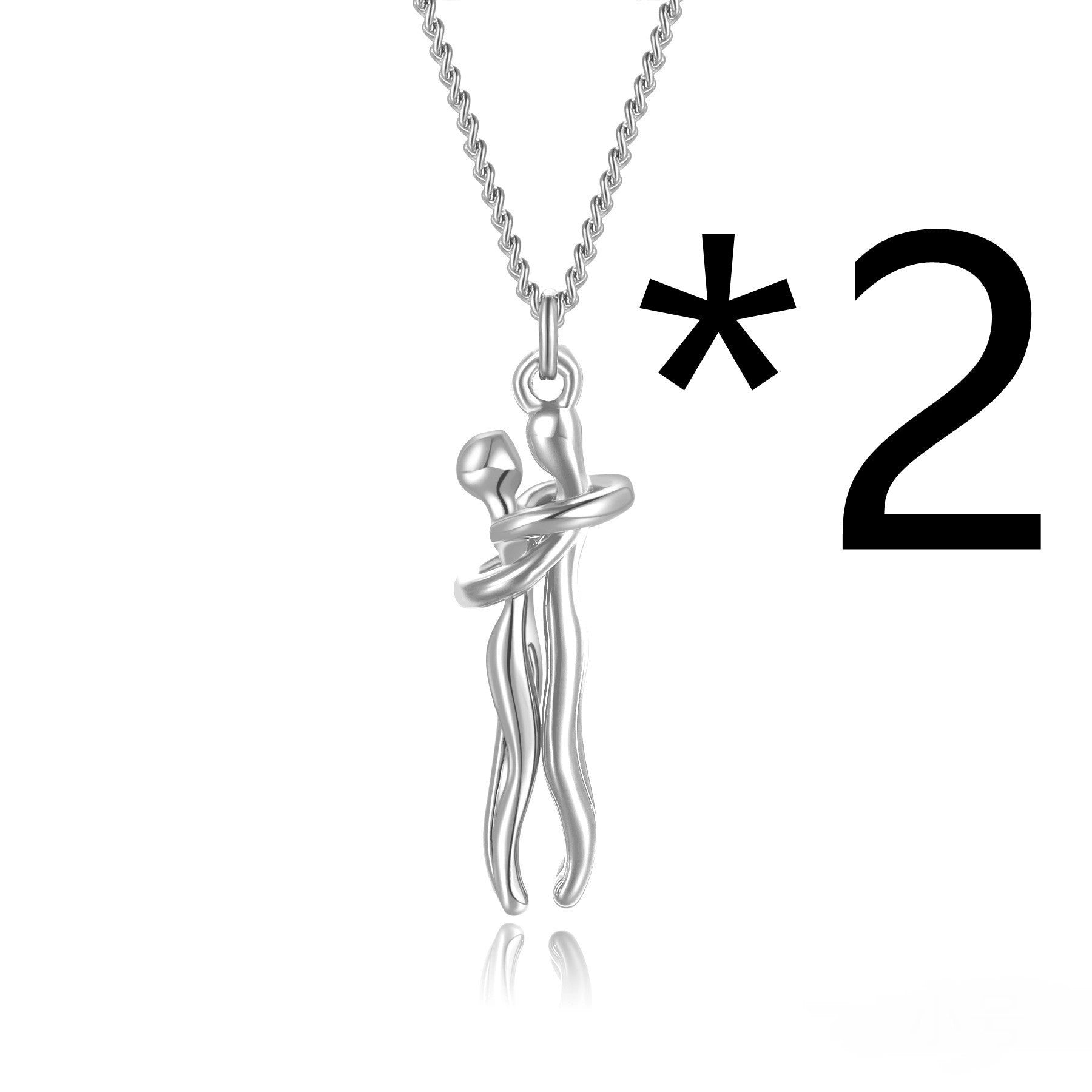 Affectionate Hug Necklace for Couples in Punk Street Style