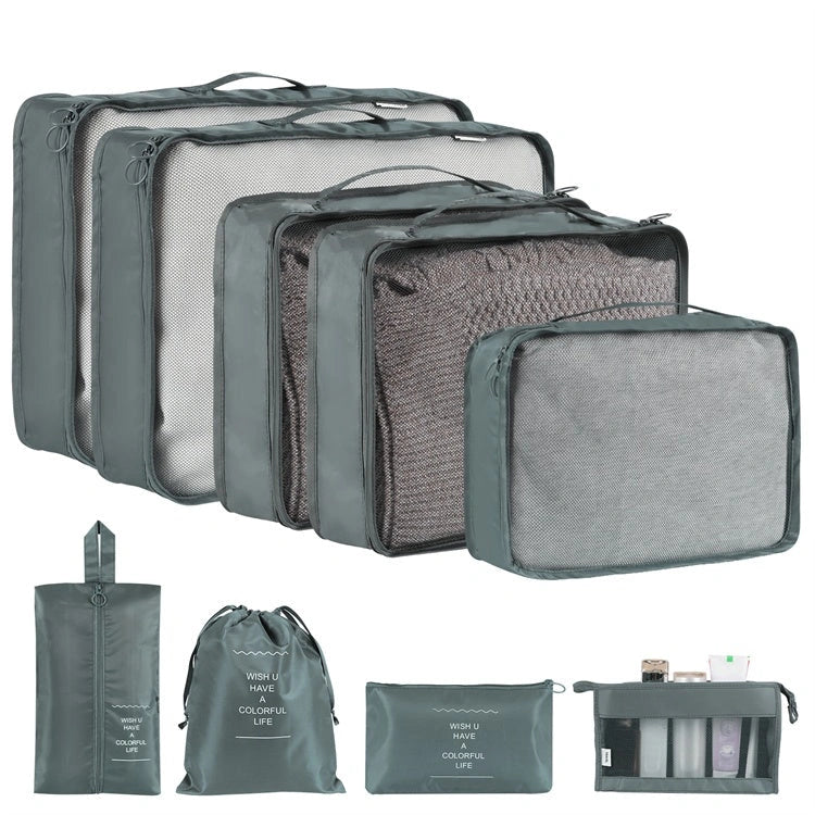 Simple Solid Colour Storage Bags Set for Home Organisation
