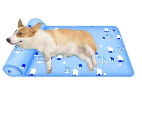 Summer Cooling Dog Mat with Pillow: Breathable Ice Pad for Pets