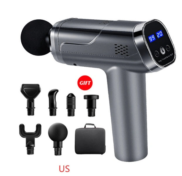 Touch Screen Fascia Gun Muscle Massager with 6 Massage Heads