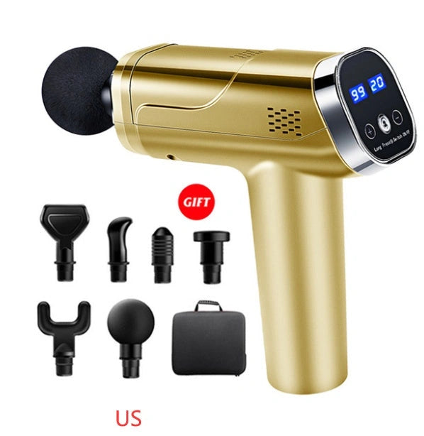 Touch Screen Fascia Gun Muscle Massager with 6 Massage Heads