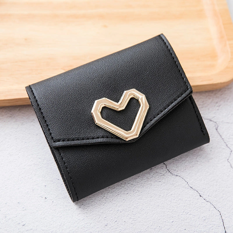Short Style Tri-fold Wallet with Zipper Coin Purse for Women