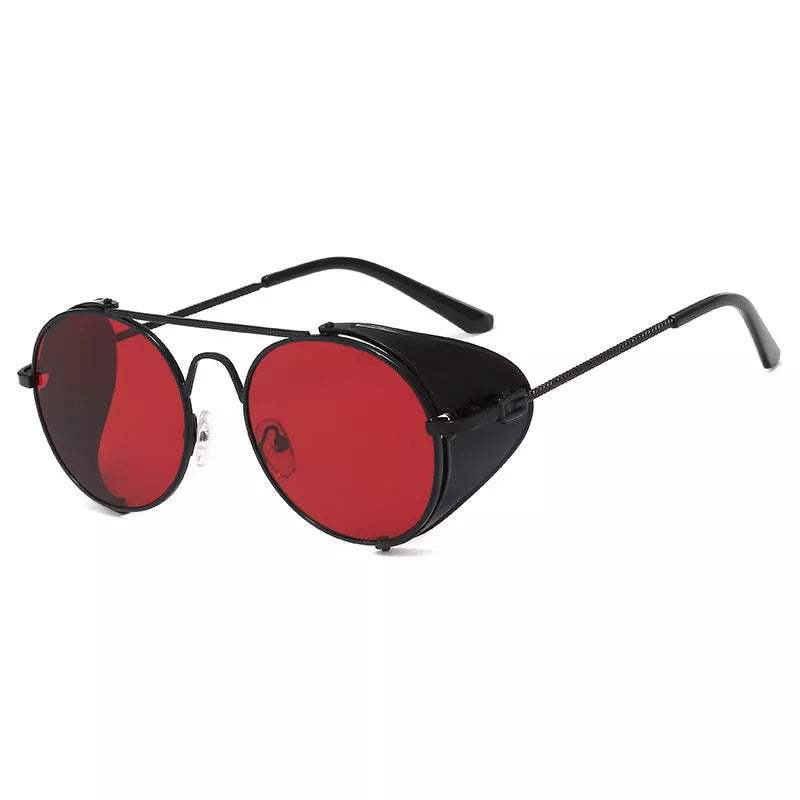 Steampunk Sunglasses with UV400 Protection and Vintage Metal Frames