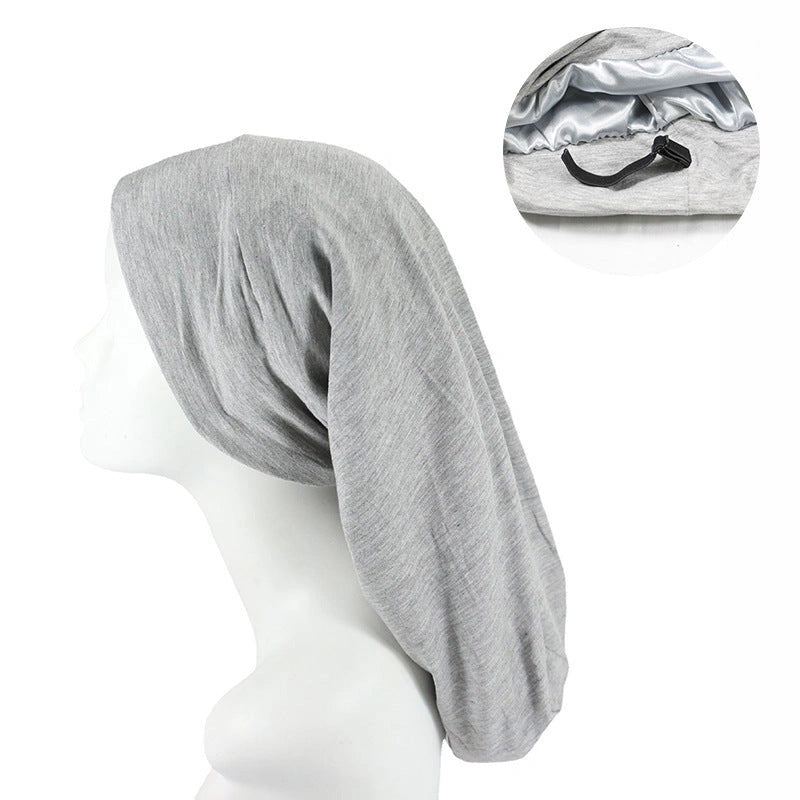 Adjustable Long Nightcap for Women in Satin with Cotton Lining