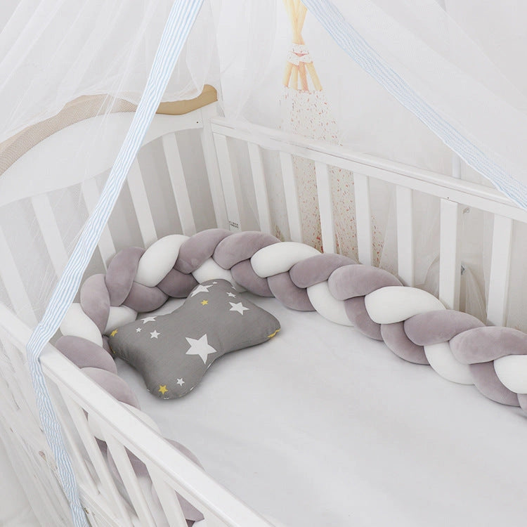 Baby Bumper Bed Braid Knot Pillow Cushion for Infant Crib Safety