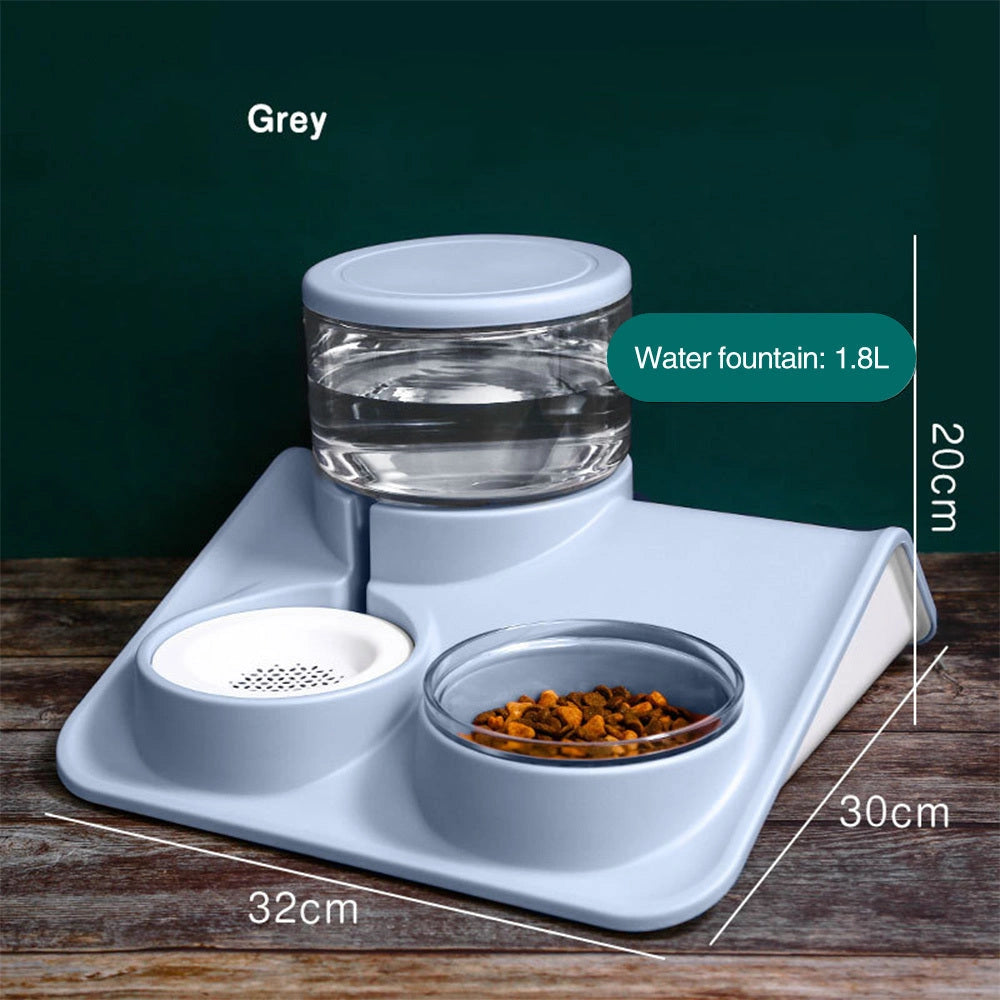 Automatic Feeder Water Fountain with 1.8L Capacity for Pets