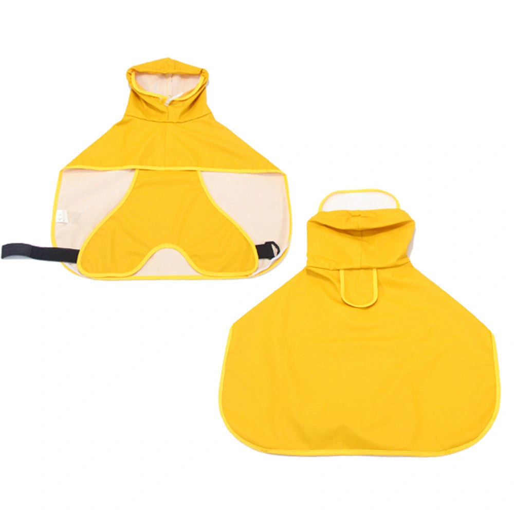 Transparent Brim Dog Raincoat with Adjustable Bellyband