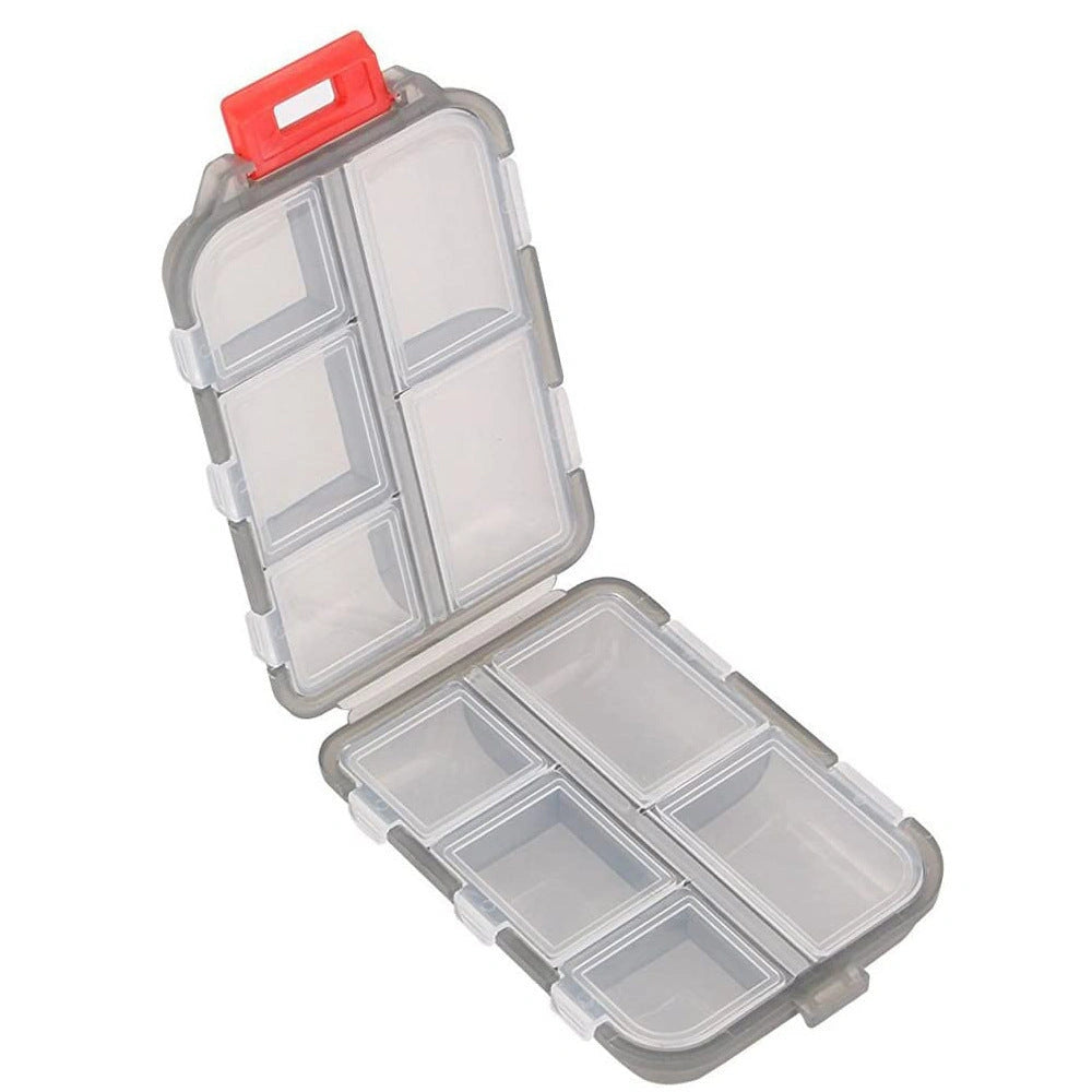 10-Grid Moisture-Proof Travel Pill Organizer for Daily Medication Management