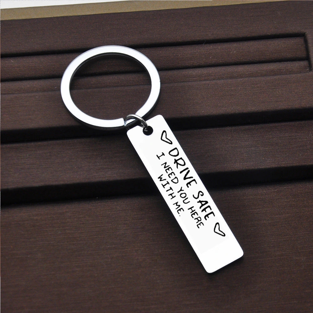 Be Safe Honey Stainless Steel Keychain with Engraved Message