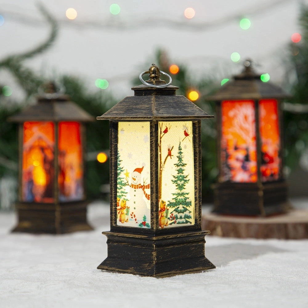 Santa Claus LED Night Light Battery Powered Hanging Lantern