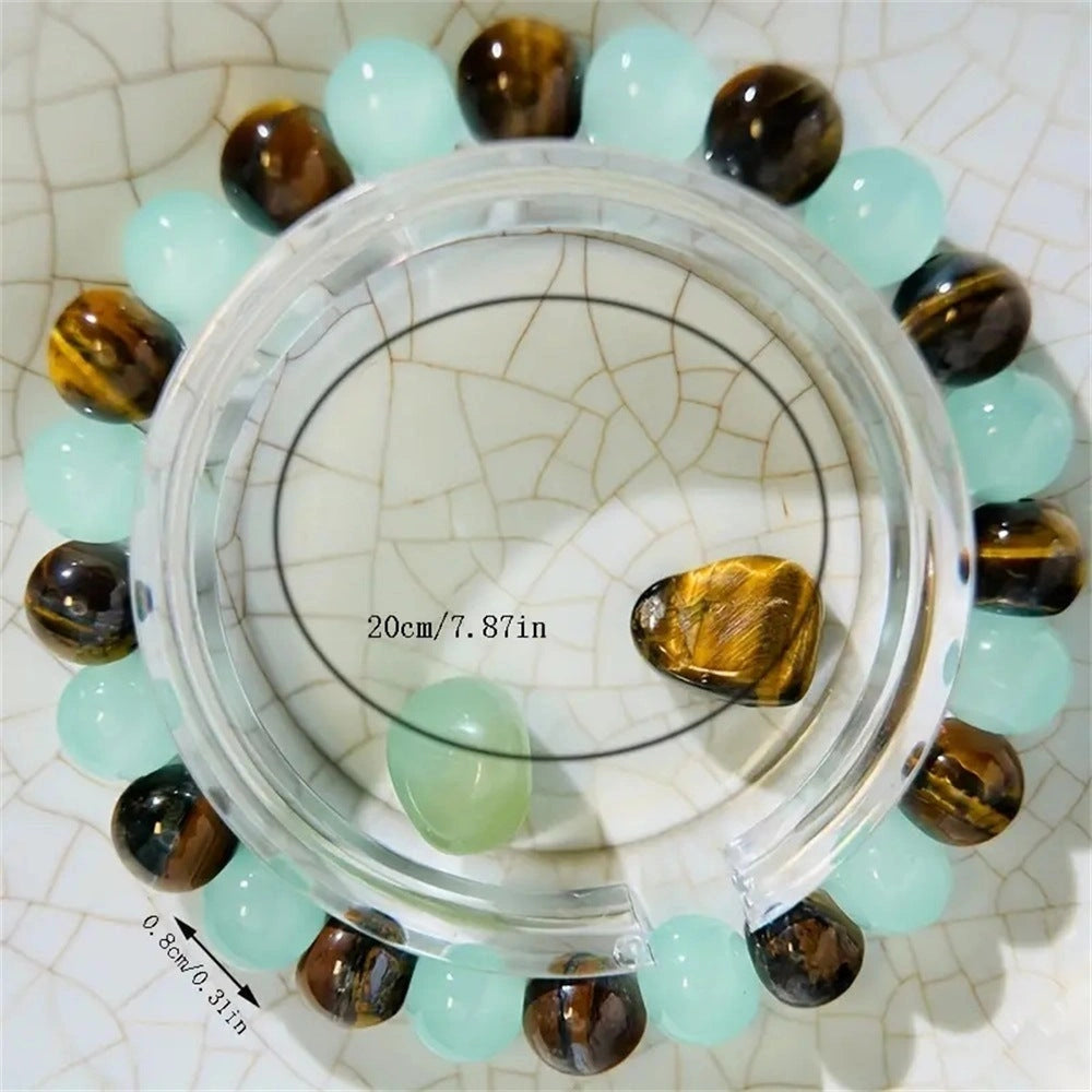 Tigereye Green Aventurine Natural Stone Bracelet with 8mm Beads