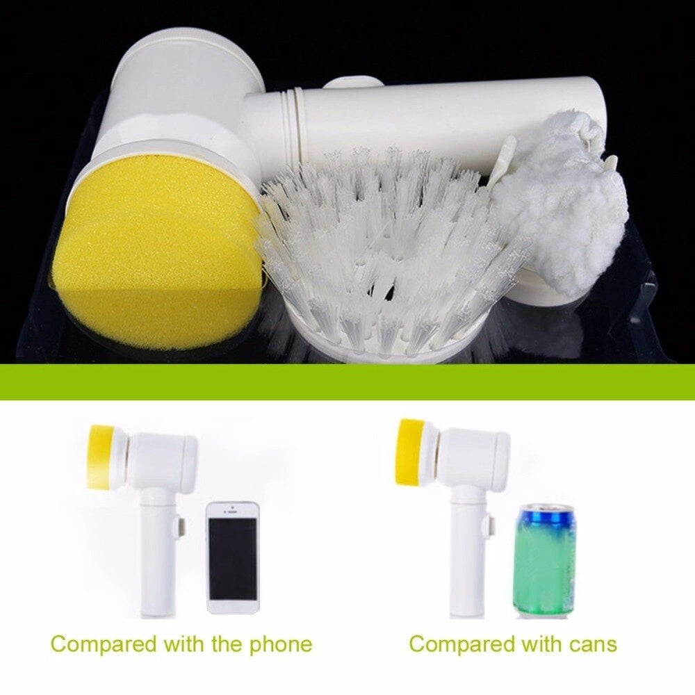 5-in-1 Electric Cleaning Brush with Interchangeable Heads for Kitchen and Household Use