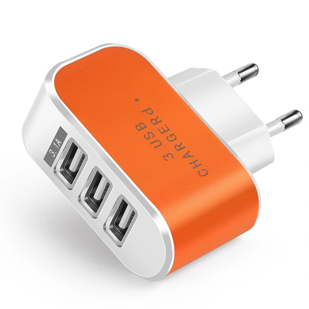 3USB Candy Charger with Luminous Indication for European Sockets