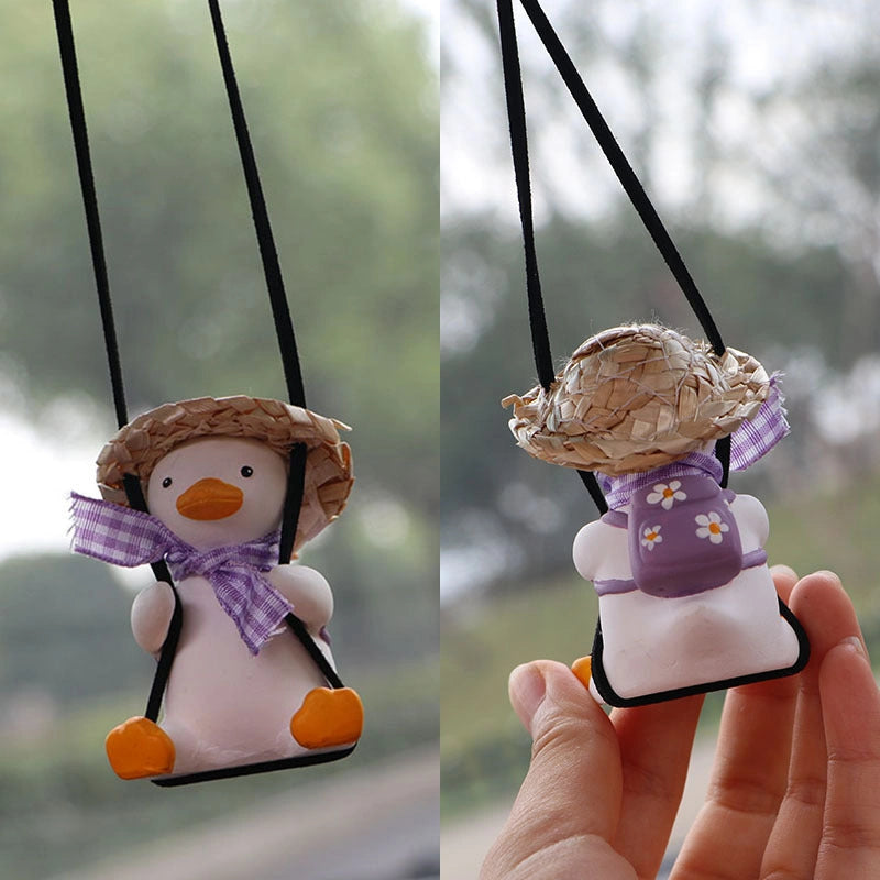 Car Swing Duck Ornament with Varied Designs for Rearview Mirror