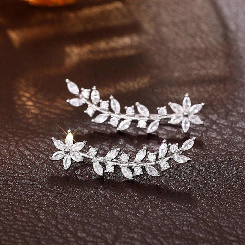 Stylish Diamond Flower Earrings for Women