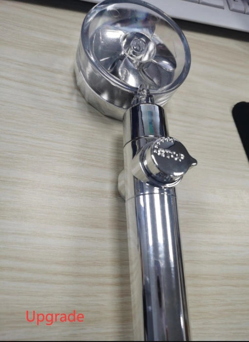 Turbo Propeller Shower Head with 360-Degree Fan Extension for High-Pressure Flow