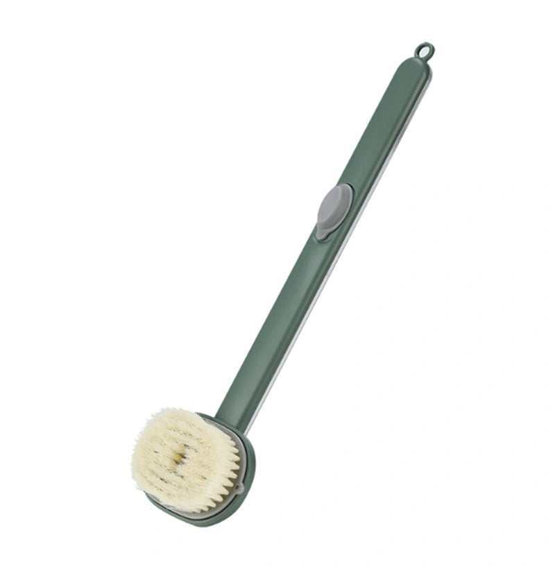 Dual-purpose shower brush with detachable head and ergonomic handle