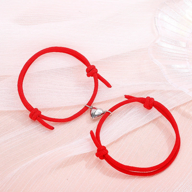 Stylish Magnetic Couple Bracelets with Heart Design