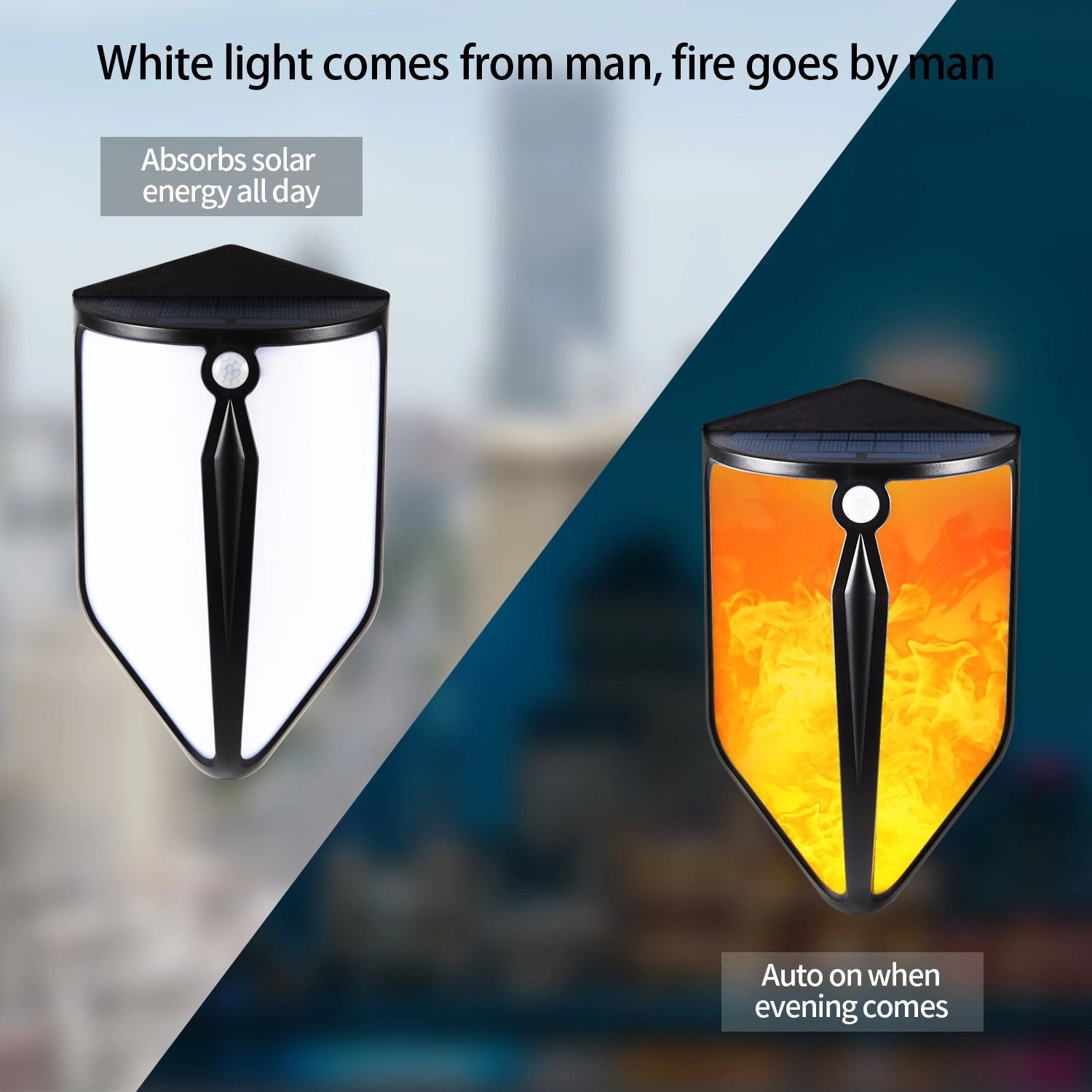 Solar LED Wall Lamp with Human Motion Sensor for Garden Security