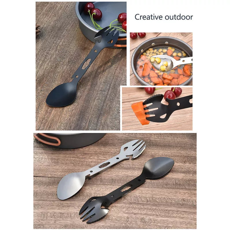 Stainless Steel Multifunctional Fork and Spoon with Bottle Opener