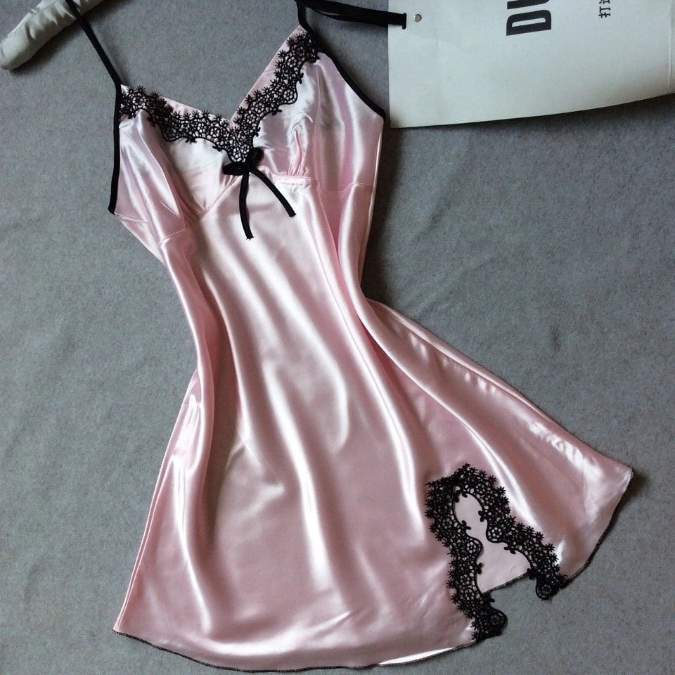 Silk sling pajamas with jacquard weave for summer comfort