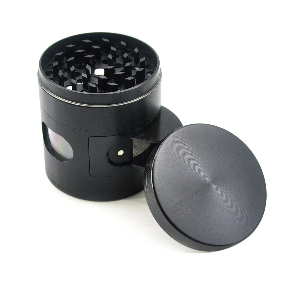 60mm Zinc Alloy Herb Grinder with Magnetized Lid and Windmill Teeth