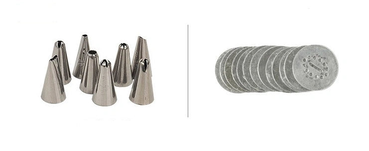 Stainless Steel Biscuit Press with 13 Moulds and 8 Nozzles