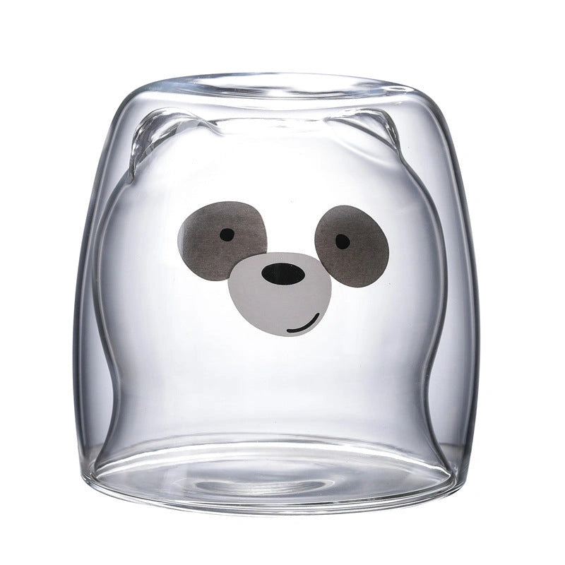 3D Double Layer Panda Cup with Skull Design for Wine