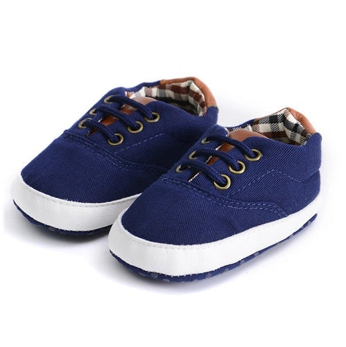 Solid colour casual lace soft bottom baby canvas shoes in multiple sizes