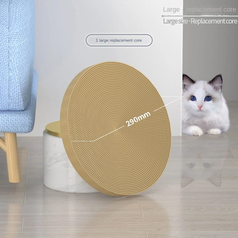 Round Cat Scratching Board with Toy Ball, Protects Furniture