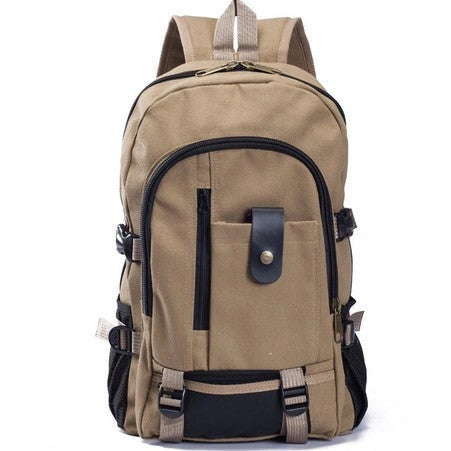 Canvas Backpack for Men with Zippered Opening and Spacious Design