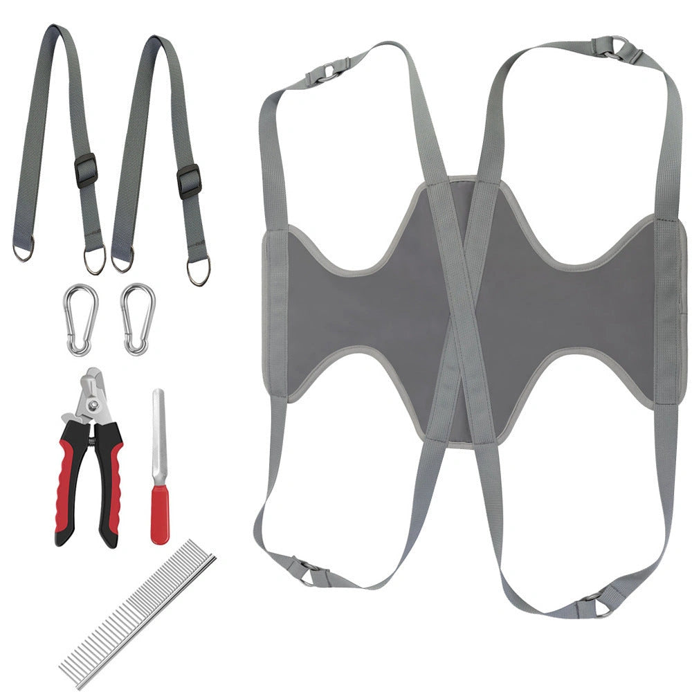 Pet Grooming Hammock for Cats and Dogs with Nail Clippers Set