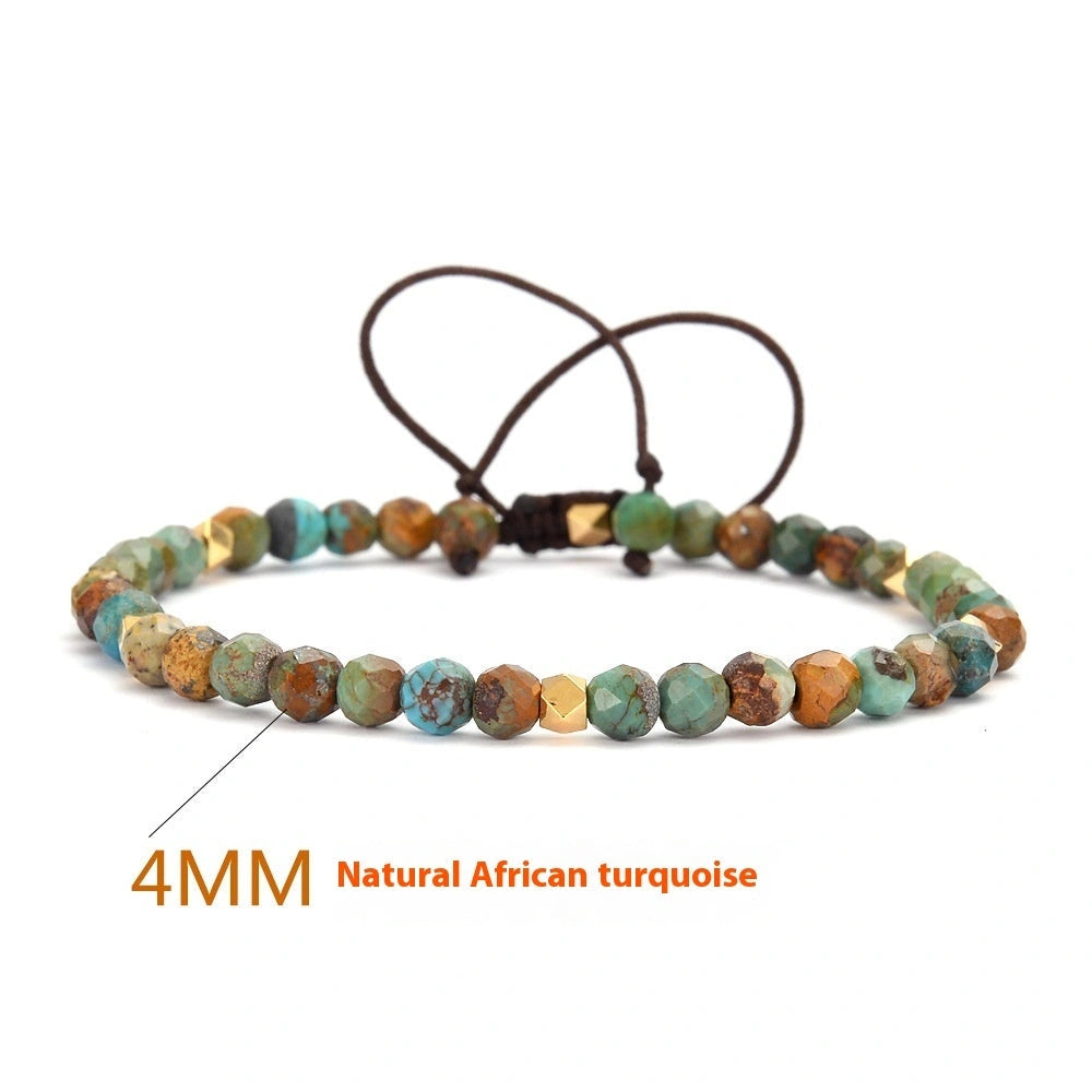 Adjustable Natural African Turquoise Braided Bracelet