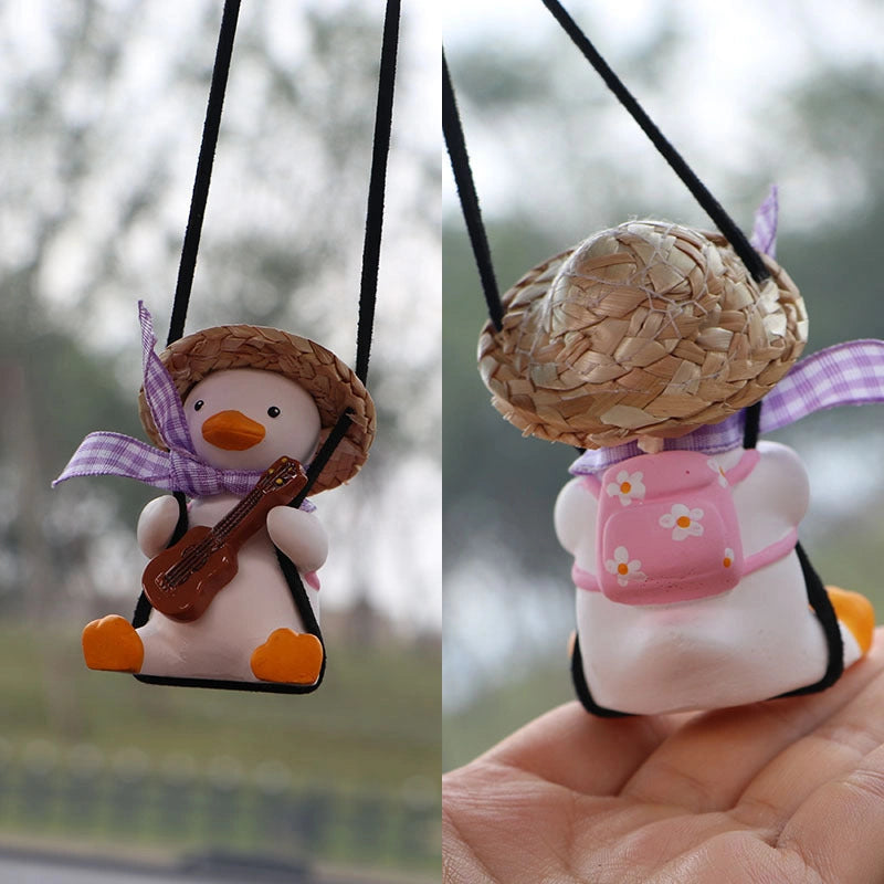 Car Swing Duck Ornament with Varied Designs for Rearview Mirror