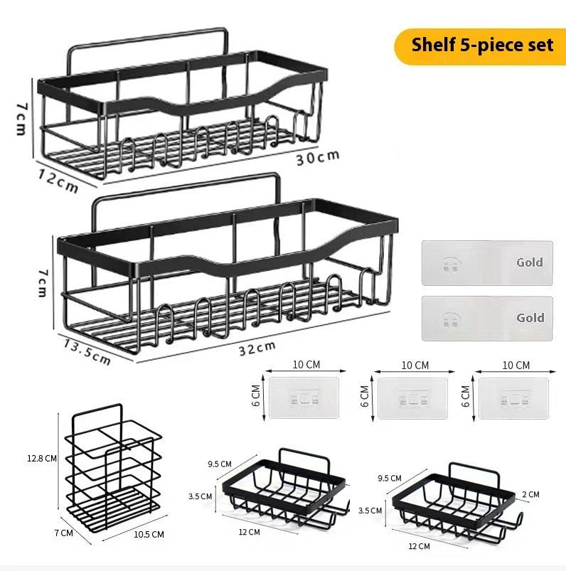 No-Drill Bathroom Organiser Rack Set