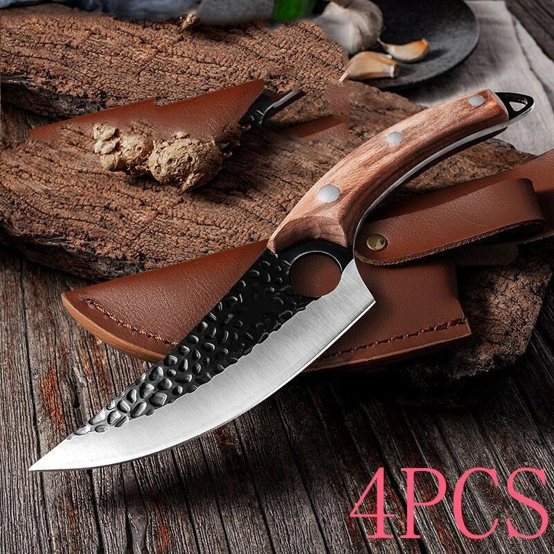 5CrMoV15 High Carbon Steel Butcher Knife Set for Professional Meat Processing