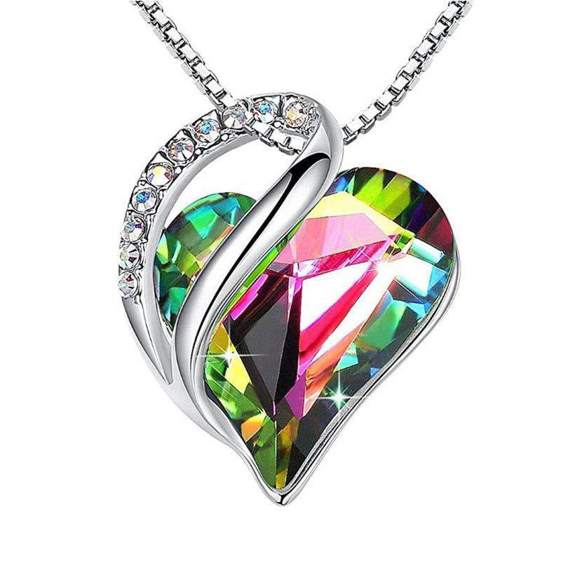 925 Silver Heart Shaped Geometric Necklace for Women