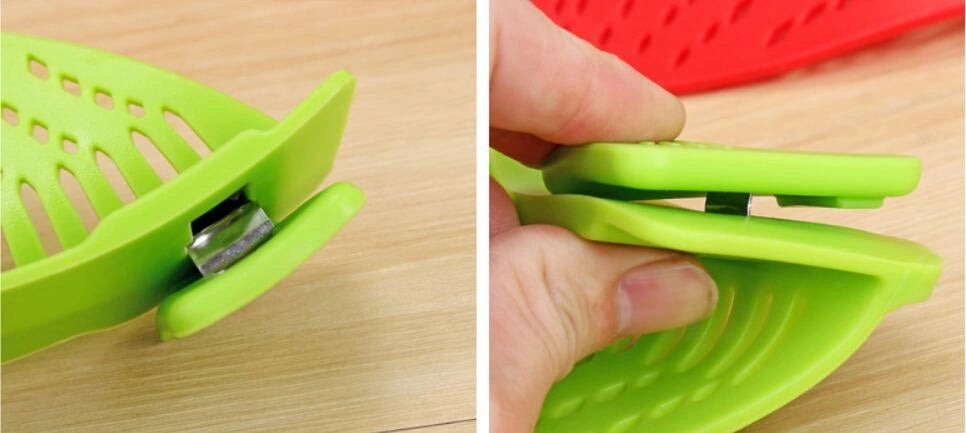 Silicone Clip-on Pot Pan Bowl Funnel Oil Strainer for Draining Liquid