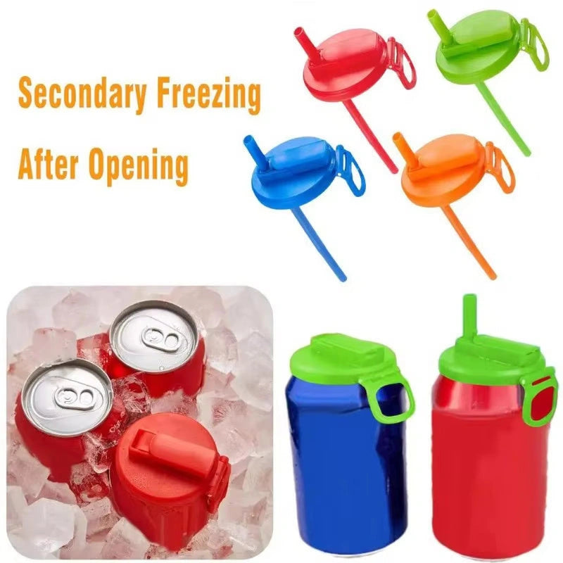 Reusable Soda Can Lid with Straw for Standard Coke Cans
