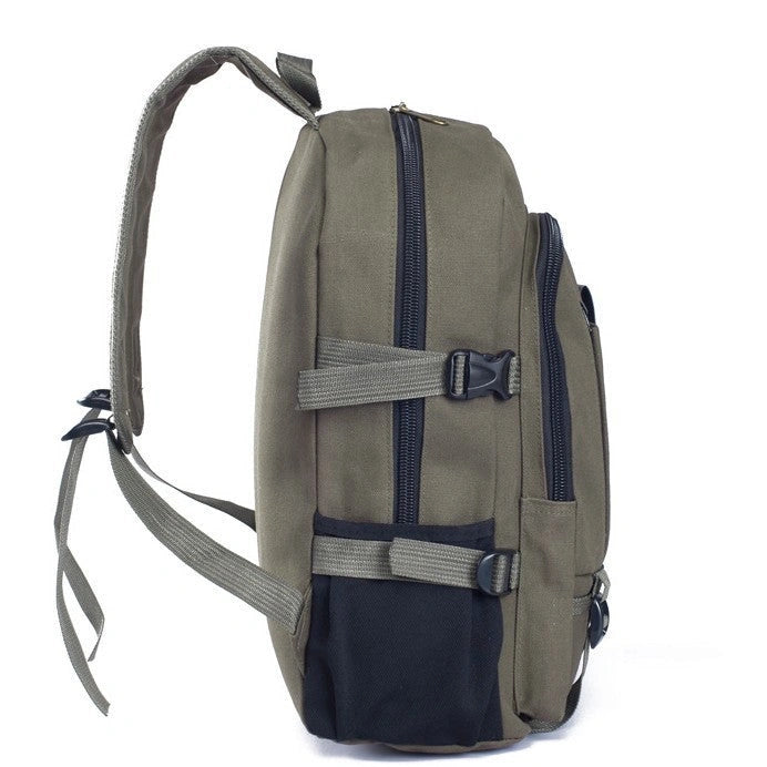 Canvas Backpack for Men with Zippered Opening and Spacious Design