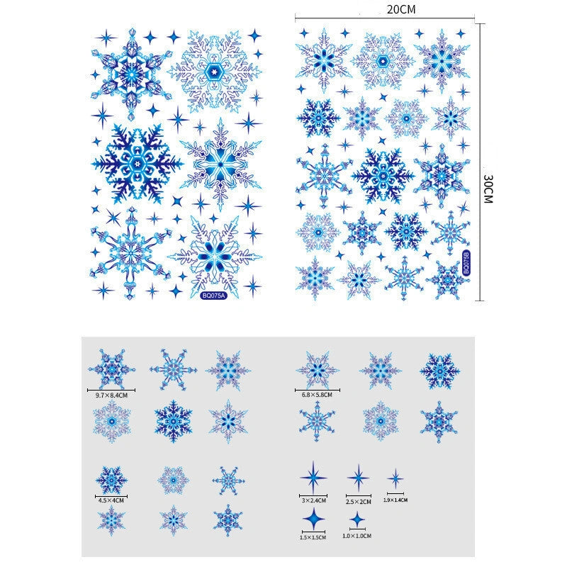 Christmas Elk Snowflake Sticker Decoration for Glass Windows and Walls