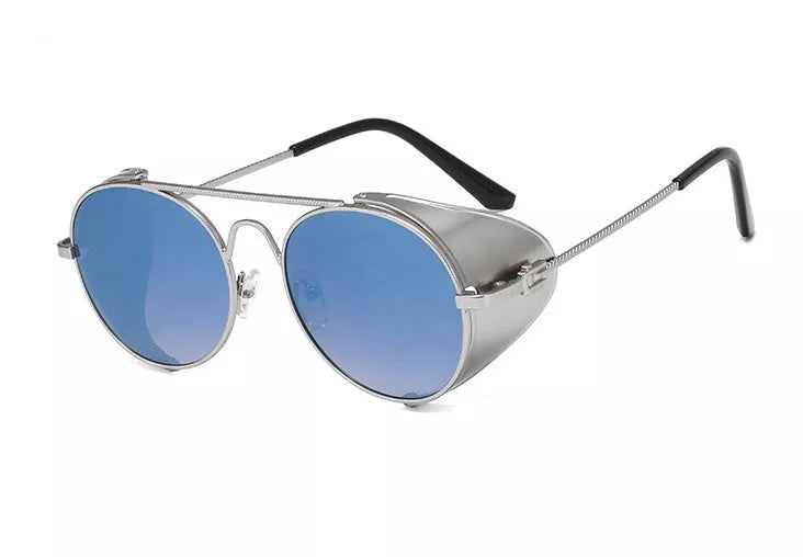 Steampunk Sunglasses with UV400 Protection and Vintage Metal Frames