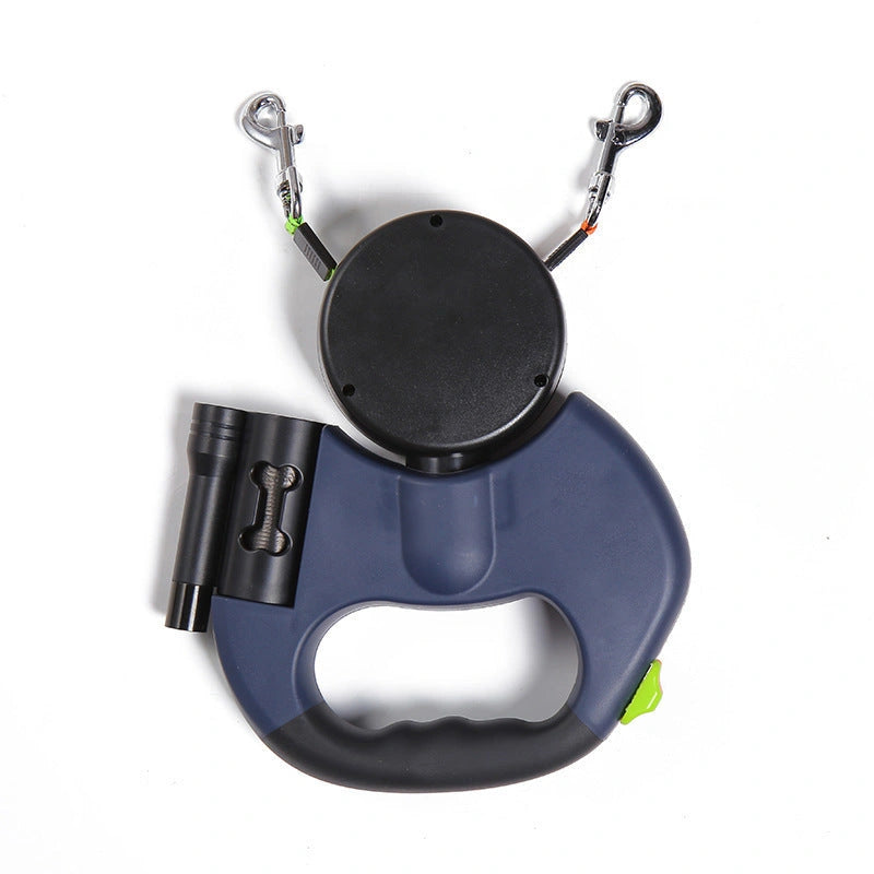 Reflective Dual Pet Leash with 360 Swivel and Lights for Small Dogs