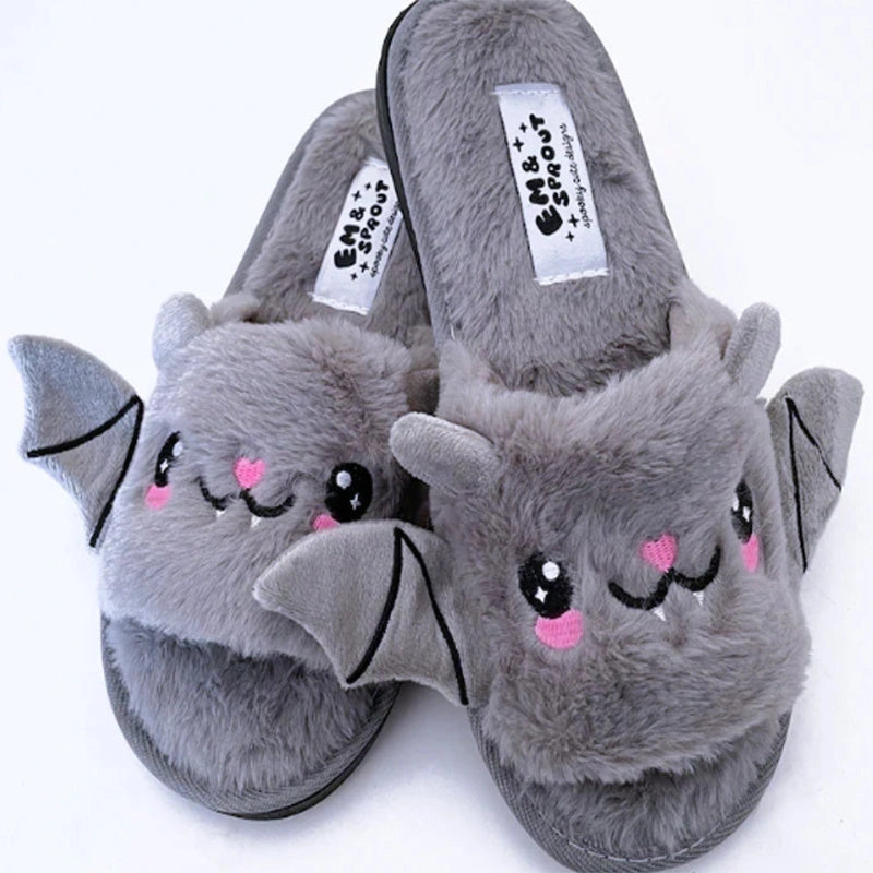 Bat Wing Slippers in Super Soft Velvet for Winter Warmth