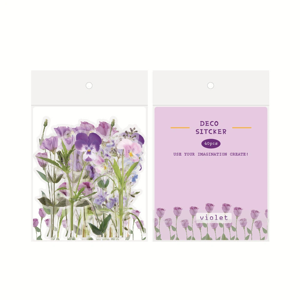 Retro Flower Nature DIY Sticker Pack with Mushroom Designs