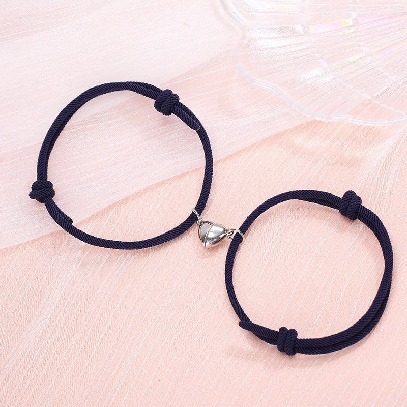 Stylish Magnetic Couple Bracelets with Heart Design