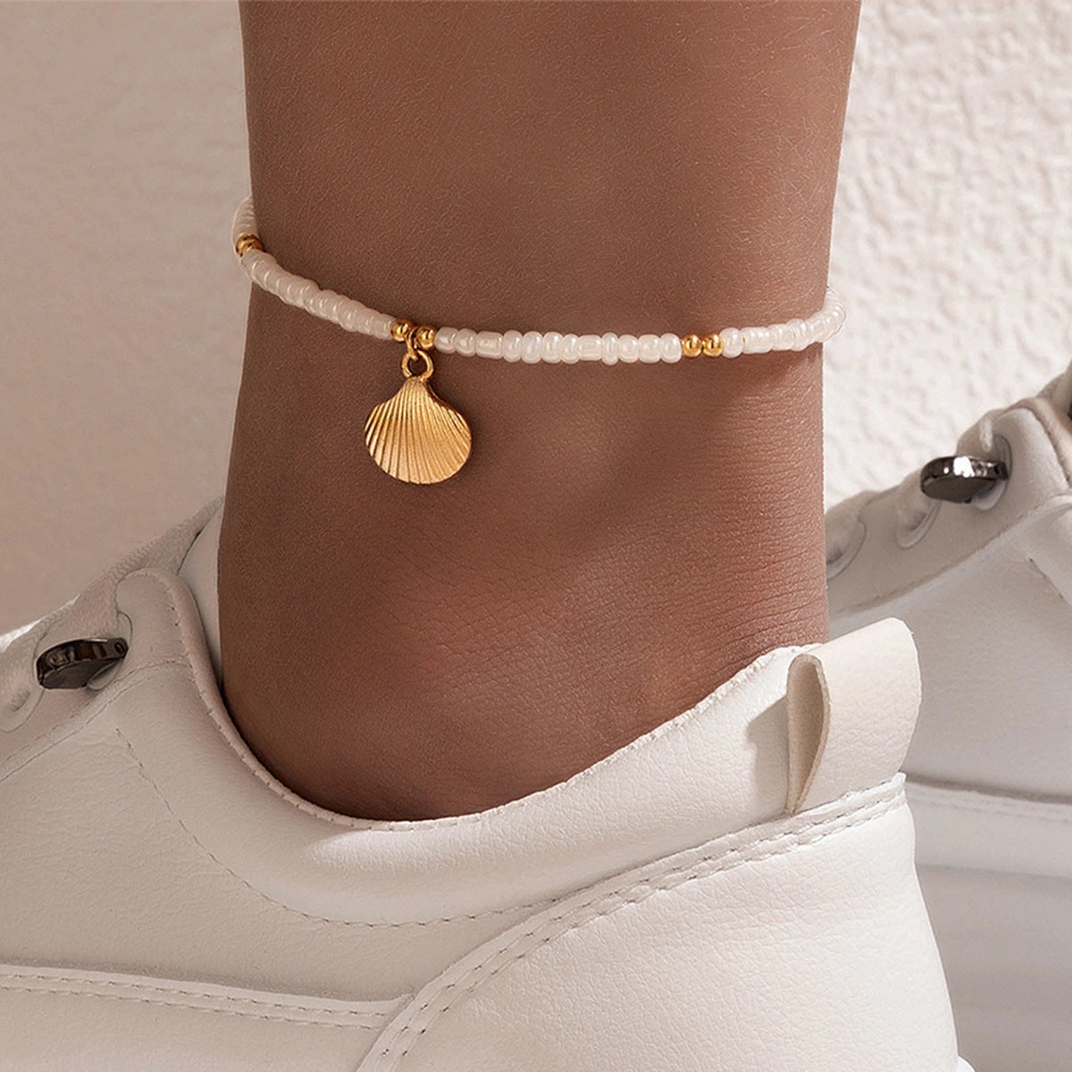 Adjustable Beach Vacation Shell Anklet in Bohemian Style