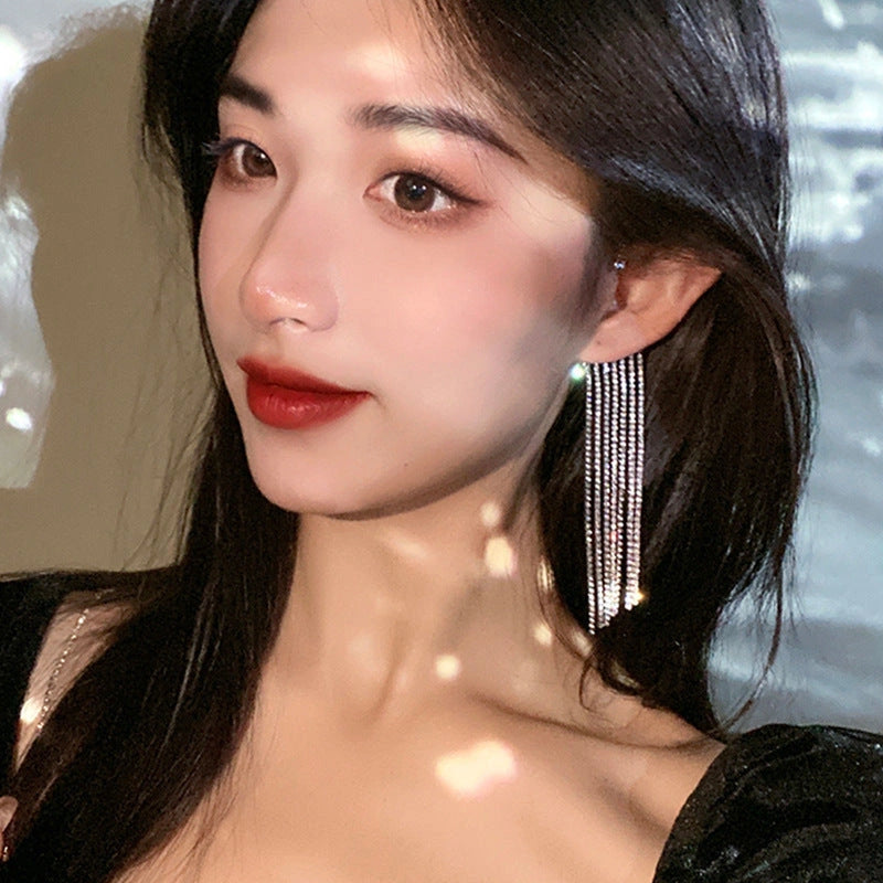 Long Tassel Earrings with 14K Real Gold Plating