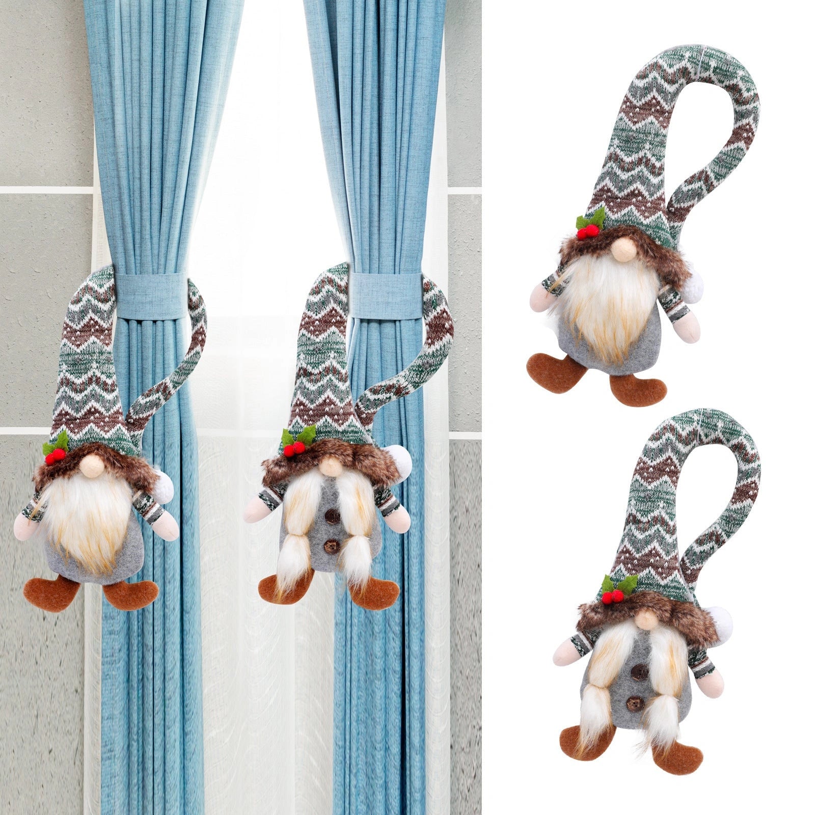 Christmas Faceless Doll Curtain Buckle for Festive Home Decoration